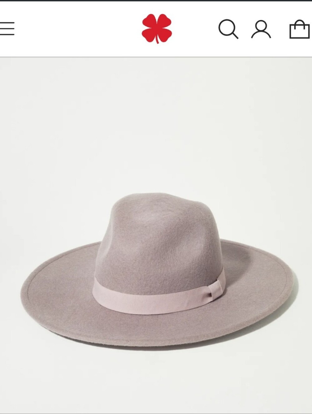 Lucky Brand 100% Wool Wide Brim Ranger Hat In Dusty Mauve